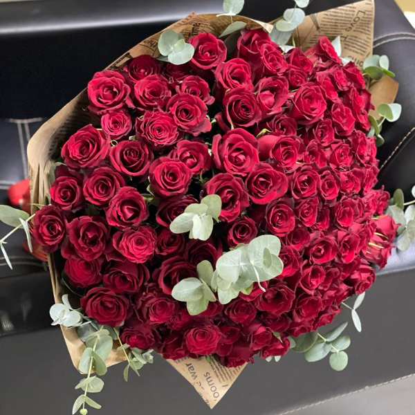  Цветок в Калкан Букет из 101 красной розы
